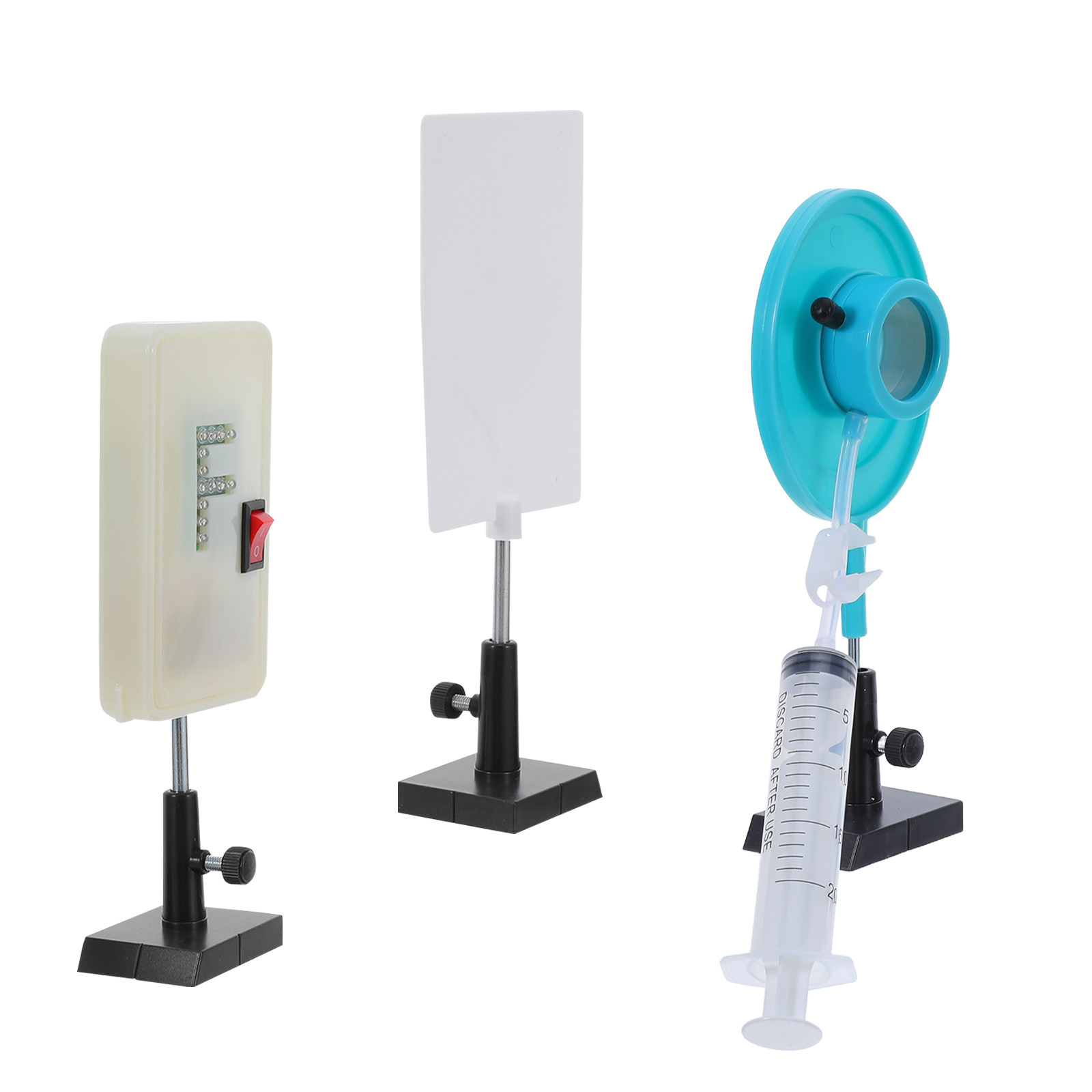 Lab Equipment - 1セットの水で満たされたズームレンズ光学実験キット、調整可能な焦点の物理実験装置、屈折デモンストレーションツール
