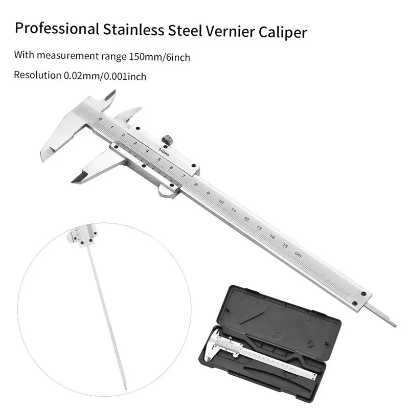 Digital Caliper 150Mm Stainless Steel - プロのステンレス鋼ノギスゲージ 0-150 ミリメートルスライディングゲージ測定ツール内側外側深さステップマイクロメーター
