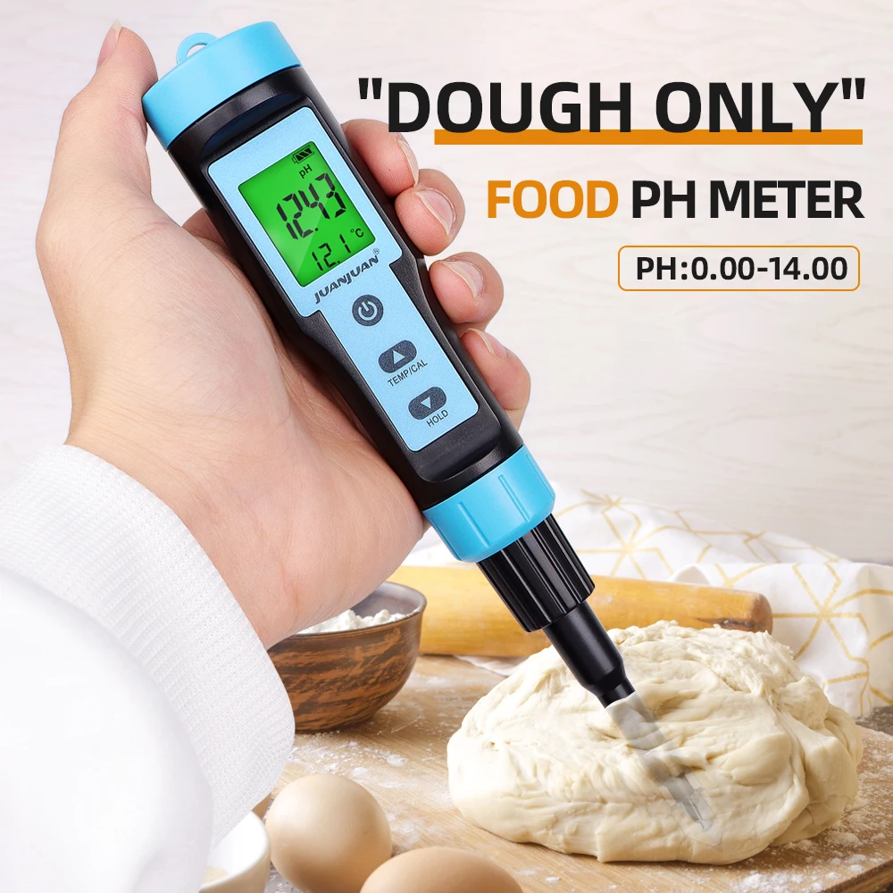 Ph Meter Digital Water Tester - ステンレス鋼プローブ付き食品圧力計,高精度,肉,缶詰,チーズ,水,果物,土壌検出用の温度計