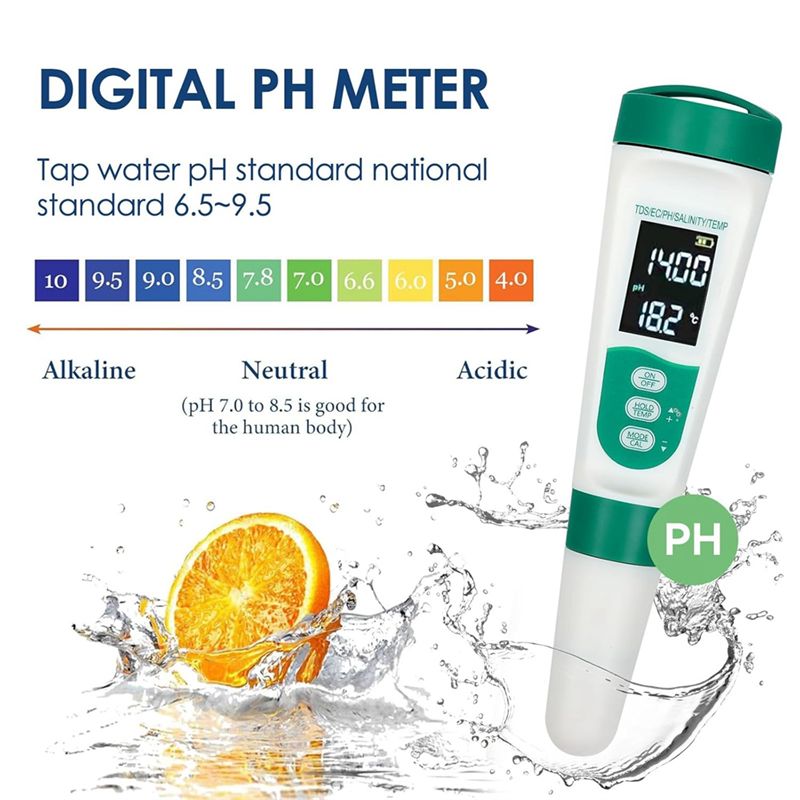 AT02-5 In1 デジタル PH メーター高精度水質テス - Ph Meter Digital Water Tester のレビューと価格