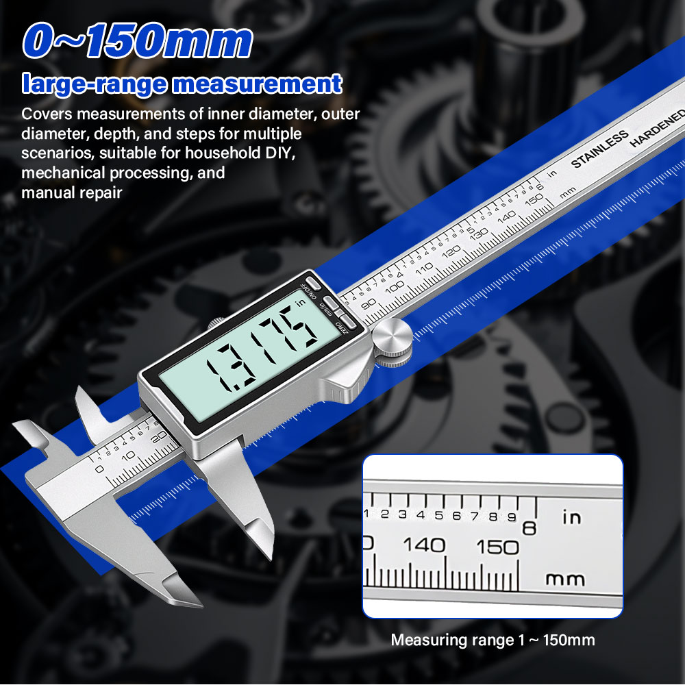 新しい150mm 6インチステンレス製デジタルノギス メスシ - Digital Caliper 150Mm Stainless Steel のレビューと価格